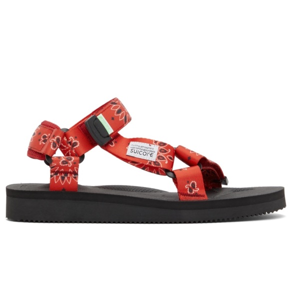 NEW SUICOKE Red Bandana Paisley DEPA-CAB Sandals - Picture 1 of 7